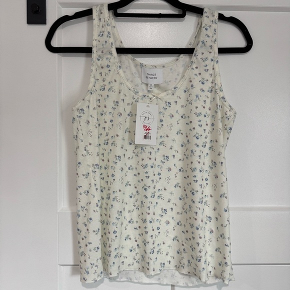 Things Between Women's Floral Tank Top - White - Picture 1 of 4